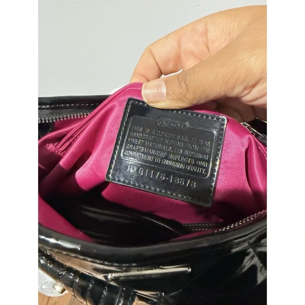 Coach Black Patent Leather Poppy  Shoulder Bag 18673 Purse Y2K F